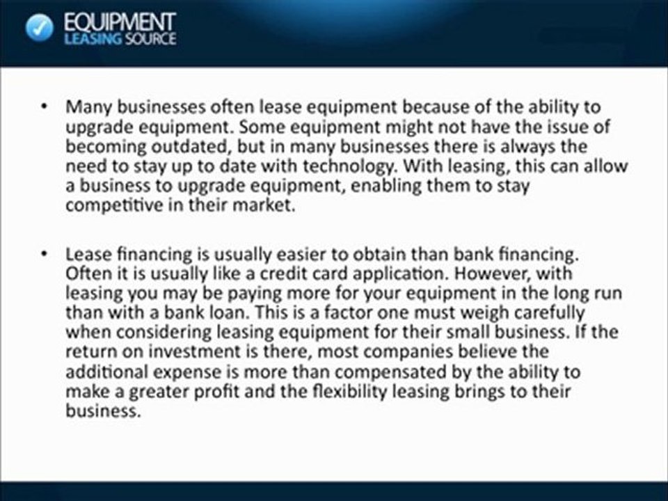 Small Business Equipment Lease