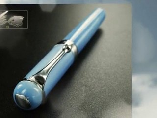 Aurora Alpha Fountain Pen - Florentine Sky Blue - Resin