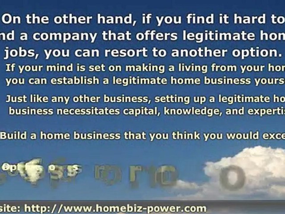 Finding Legitimate Work at Home