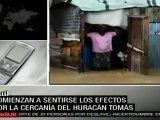 Se sienten efectos de cercanía de huracán Tomás en Haití