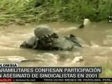 Paramilitares colombianos confiesan participación en el asesinato de sindicalistas en 2001