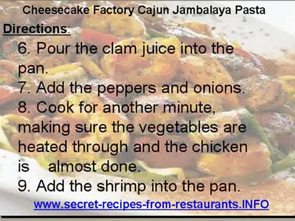 Cheesecake Factory Cajun Jambalaya Pasta Recipe