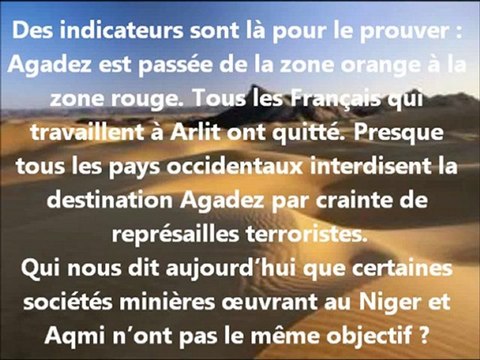 LE 16 septembre 2010...Areva au Niger et les otages.