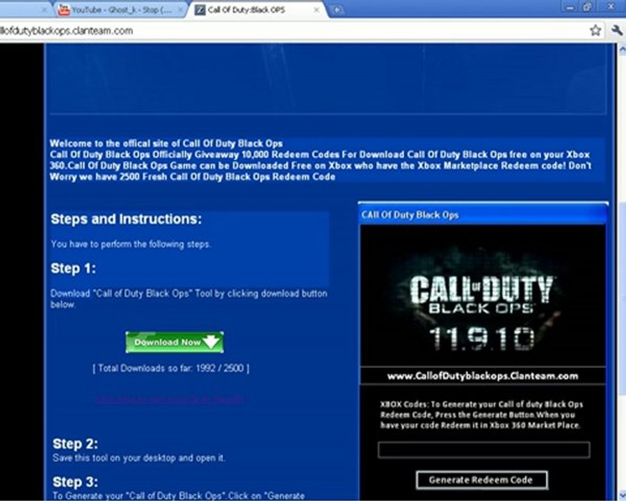 Call of Duty Black Ops Redemption Codes for Xbox 360 Free