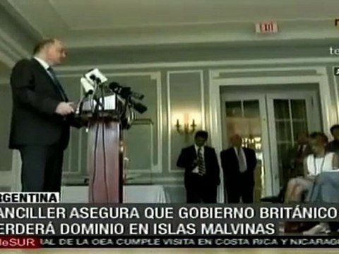 Canciller argentino asegura que RU perderá dominio de Islas Malvinas