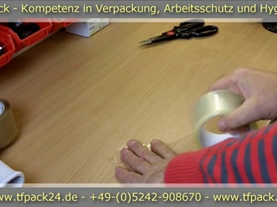 TF Pack präsentiert die Reißfestigkeit v Klebeband