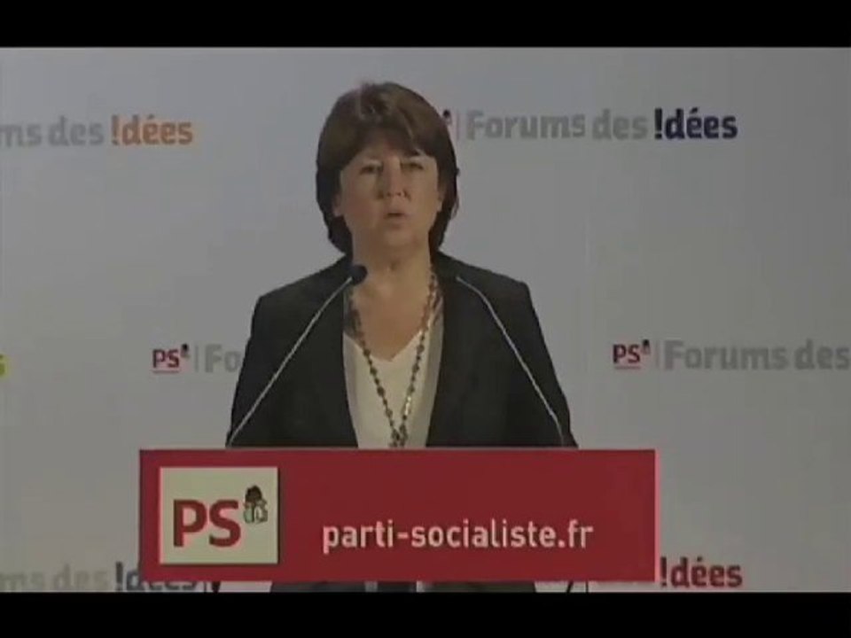 Discours de Martine Aubry au forum des Idées à Lille