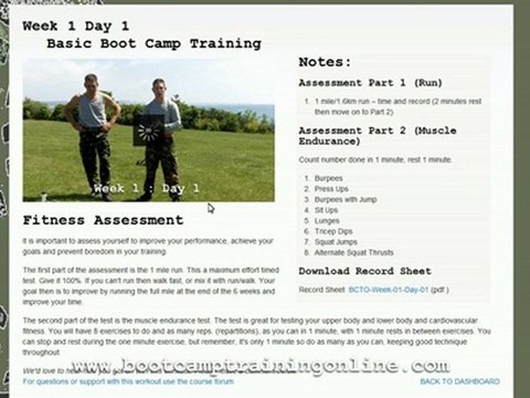 Basic Training Online Fitness Boot Camp Course