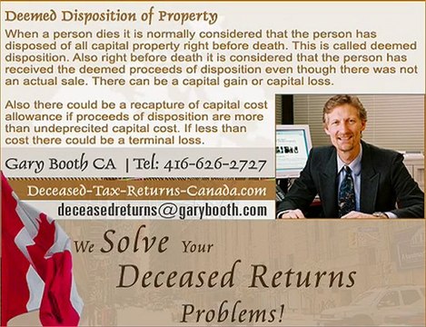 Deemed Disposition of Property | Deceased-Tax-Returns-Canada