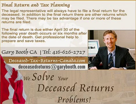 Final Return and Tax Planning | Deceased-Tax-Returns-Canada.
