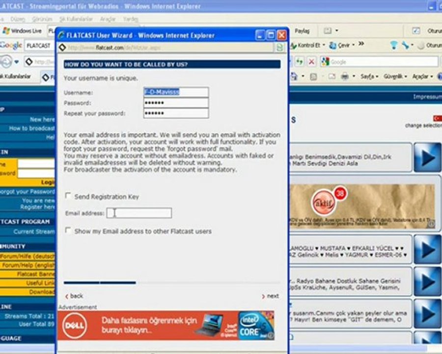 Flatcast Destek Maviss.Com .Nick Alma Ve Nick Kaydi Silme