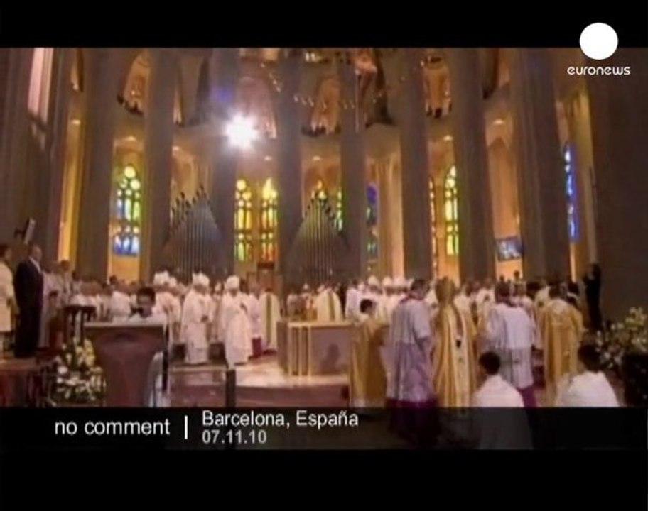 Pope celebrates a mass at Sagrada Familia... ...