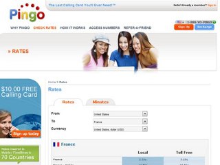 Compare Calling Card Rates to France