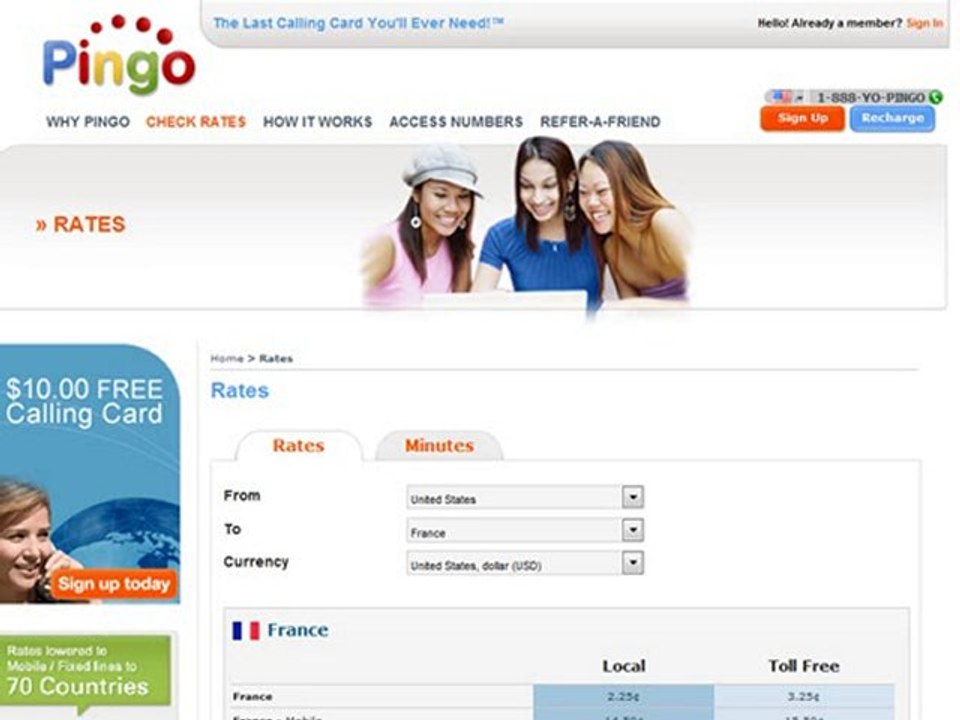 Compare Calling Card Rates to France