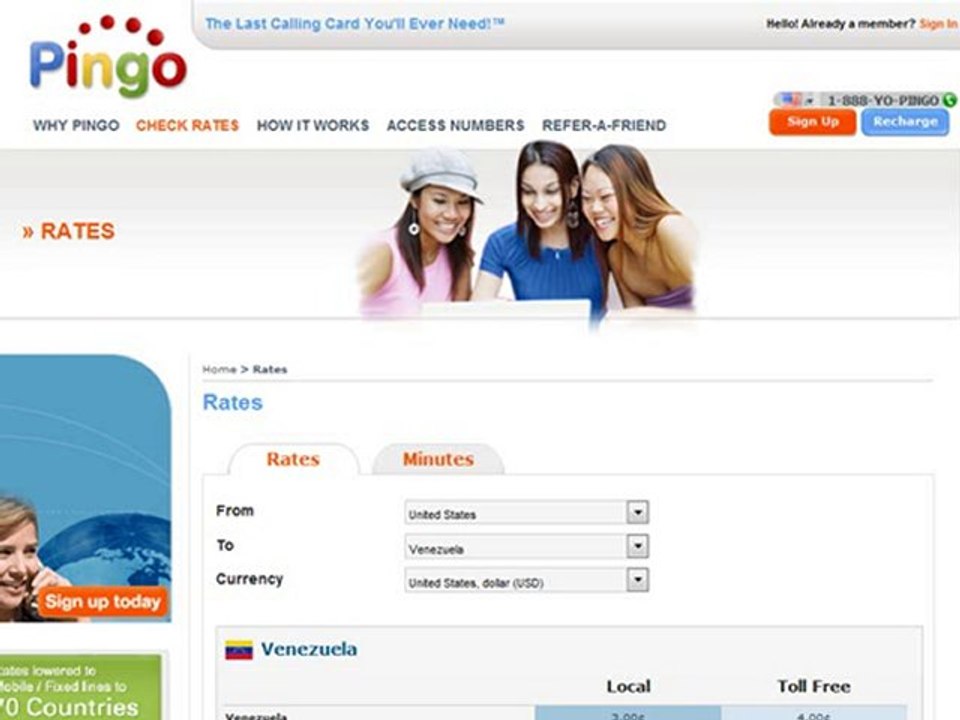 Compare Calling Card Rates to Venezuela