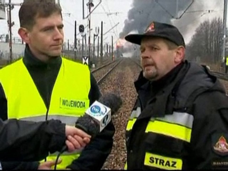 Train collision in Poland causes huge explosion