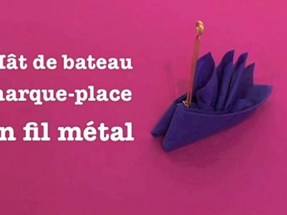 Mat pour pliage de serviette en forme de bateau / voilier