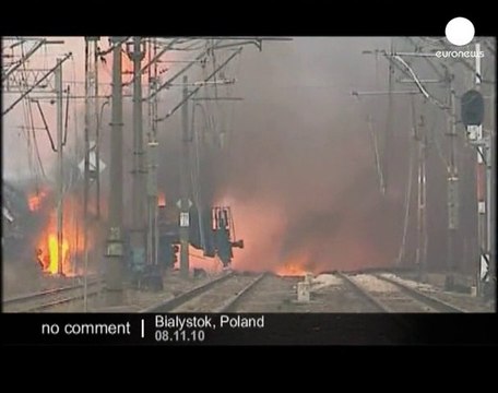 Des wagons citernes prennent feu en Pologne