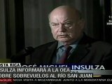 Insulza informará a la OEA sobre los sobrevuelos al Río San Juan
