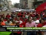 Trabajadores venezolanos piden la aprobación de la nueva ley Orgánica de Trabajo