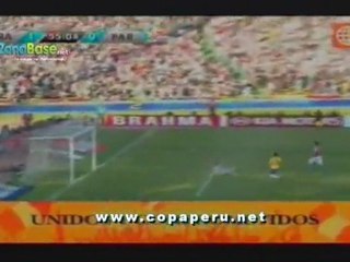 Gol de Roque Santa Cruz - Brasil 1-1 Paraguay