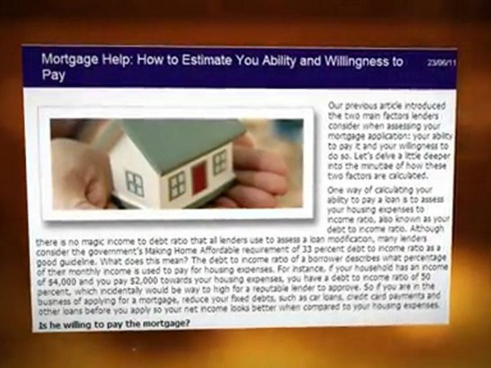 help with mortgage payments