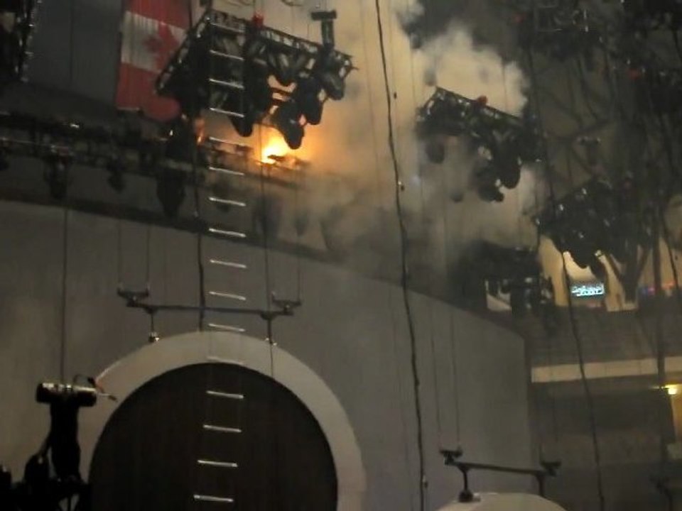 Fire on stage at Rihanna's concert