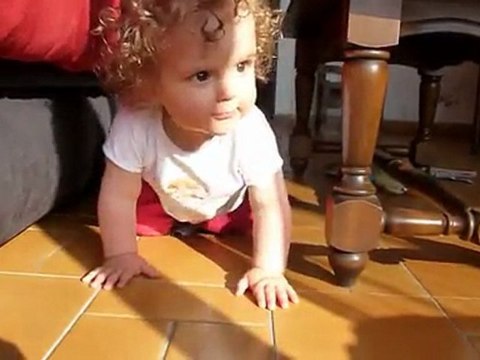 Solène à quatre pattes au Crotoy