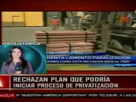 Inicia paro nacional de trabajadores del cobre en Chile