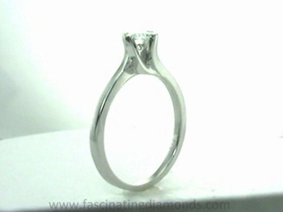 Round Cut Diamond Solitaire Engagement Ring In Swirl Setting FDENR9012ROR