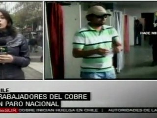 Continúa paro nacional de trabajadores del cobre en Chile