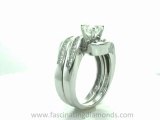 Asscher Cut Diamond Channel Set Swirl Shaped Bridal Ring Set FDENS594AS