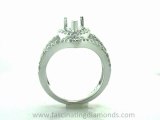 Pear Shaped 3 Row Split Band Diamond Engagement Ring FDENR8421PE