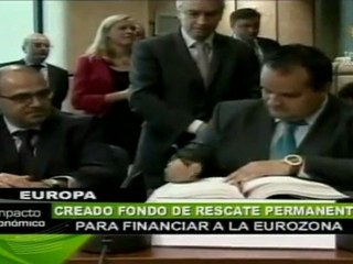 Eurozona firma creación de fondo permanente de rescate