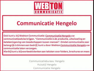 Communicatiebureau in Hengelo: Webton-Communicatie.nl