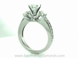 FDENR7325HT   Heart Shape Three Stones Trellis Set Round Diamond Engagement Ring