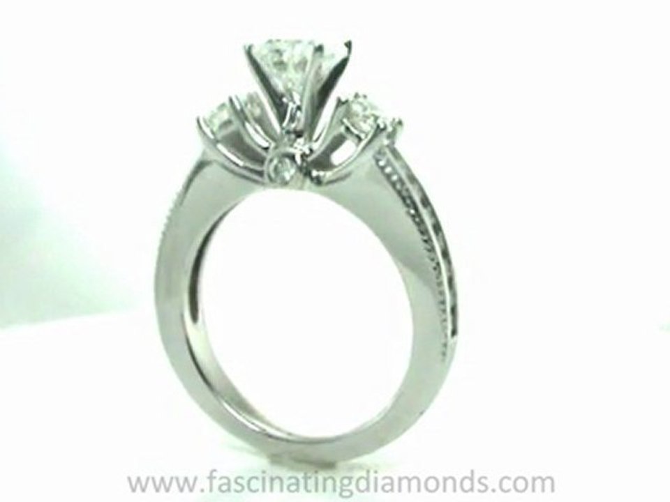 FDENR7325HT   Heart Shape Three Stones Trellis Set Round Diamond Engagement Ring