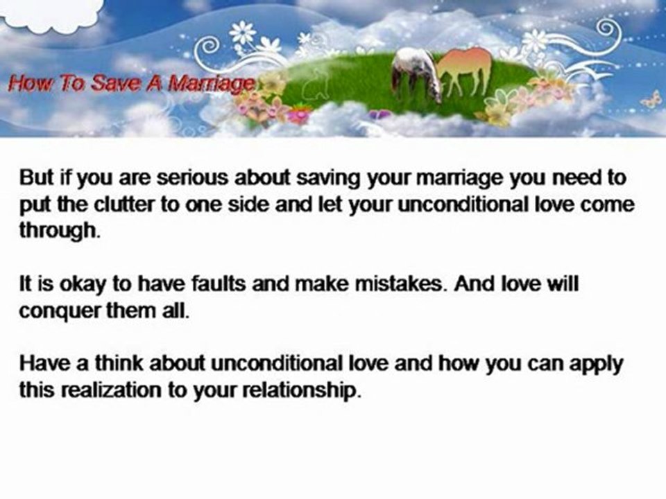 How To Save A Marriage: Saving Marriages With Unconditional Love