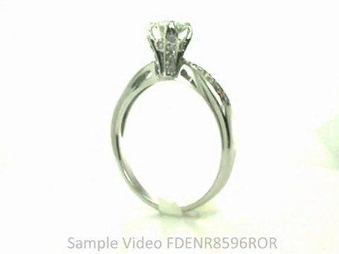 FDENR8596ROR Tapered Cathedral Round Diamond Pave-Set Engagement Ring