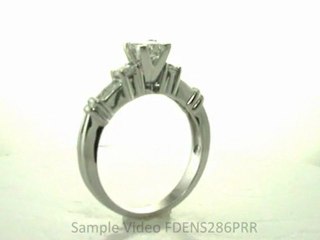 FDENS286PRR  Princess Cut Diamond Three Stones Engagement Ring With Channel Set Side Stones