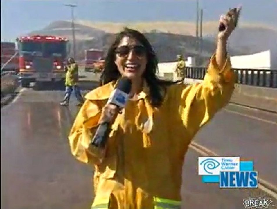 Reporter Drenched Während Forest Fire Coverage Fail