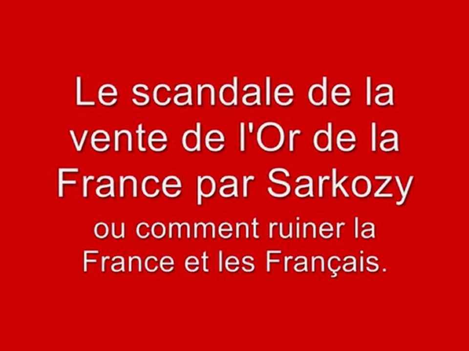 ► Mai 2004 : Nicolas Sarkozy, Ministre de l’économie, annonce la vente de 500 à 600 tonnes d’or de la Banque de France sur 5 ans