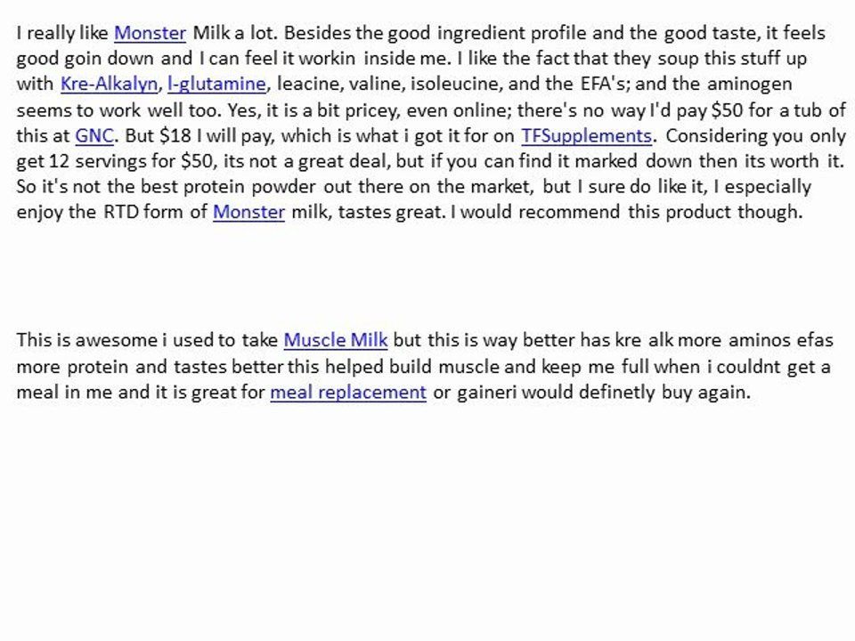 Cytosport Monster Milk Reviews