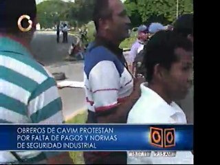 Obreros de Cavim protestan