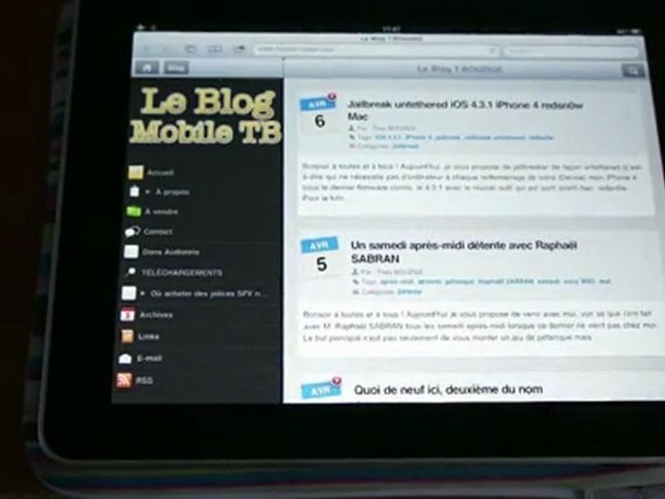 La version iPad du site est sur pied !