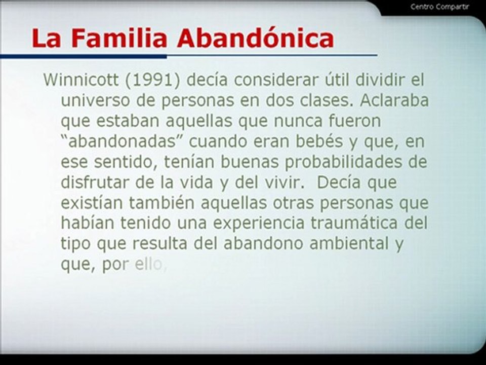 Terapia Psicológica - La Familia Abandónica
