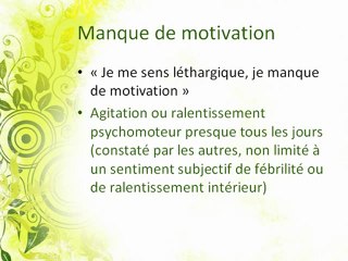 Les huit symptômes de la dépression