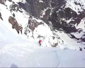 Face nord du Sirac à ski (4ème dent, voie Monnier)