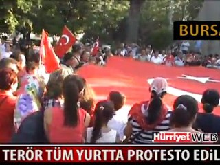 TERÖR TÜM YURTTA PROTESTO EDiLDi