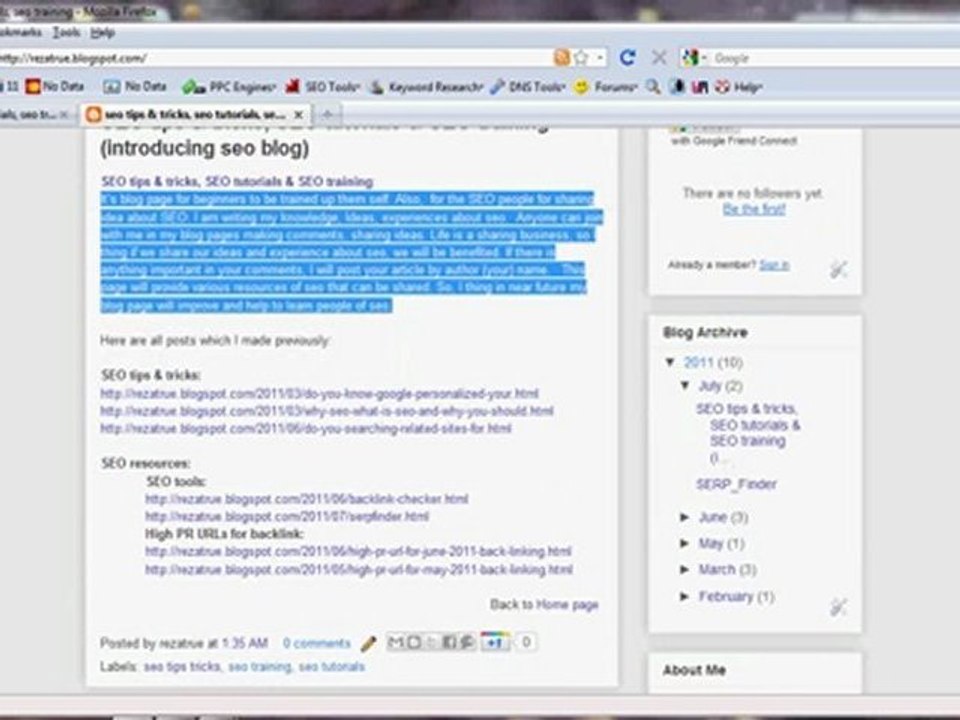SEO tips & tricks, SEO tutorials & SEO training (introduction to seo blog)